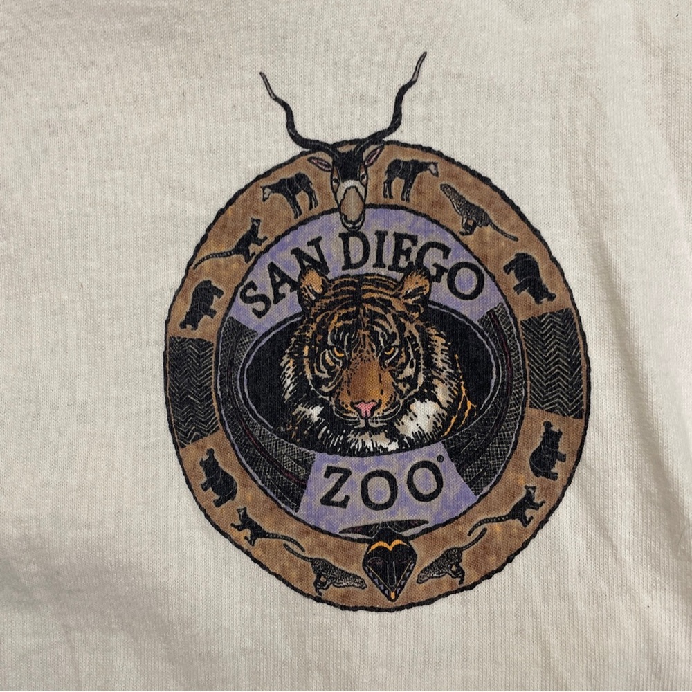 90’s Vintage San Diego Zoo Tiger Single Stitch Graphic T Shirt Size S Used - Picture 4 of 5